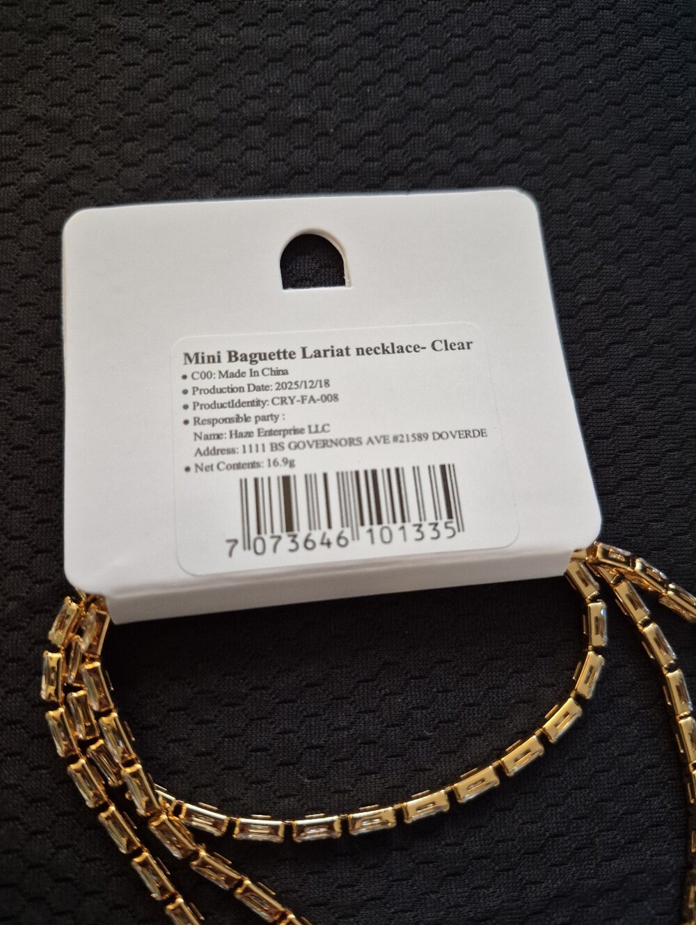 Crystal Haze MSRP $288 Mini Baguette Lariat Clear - Picture 7 of 7